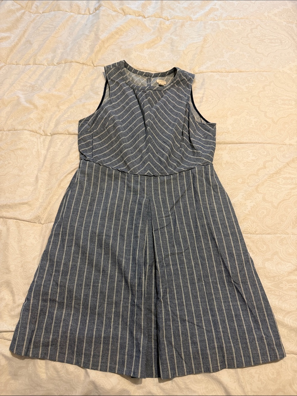 Striped Sleeveless Jumper Dress in Blue